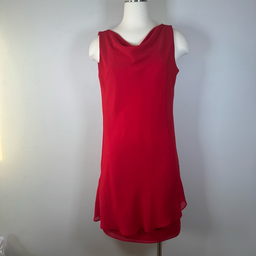 Algo  Vintage Scarlet Sleeveless Cowl neck Mini Dress size 12